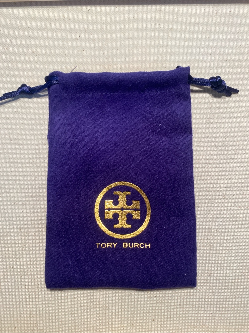 Tory Burch Deep Purple Velvet Drawstring Jewelry Dust Bag